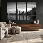 Chicago Wall Art Canvas Print, Chicago City Downtown Night Cityscape