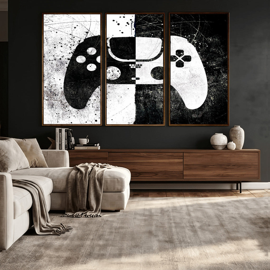 Abstract Gaming Controller Wall Art Canvas Print