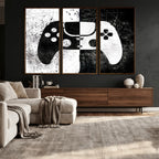 Abstract Gaming Controller Wall Art Canvas Print
