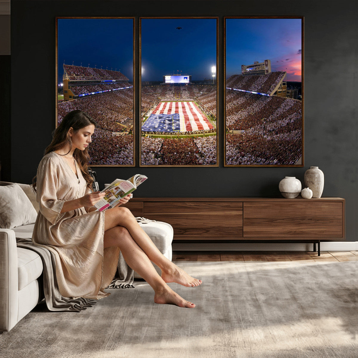 Oklahoma Sooners Memorial Stadium Wall Art Canvas Print
