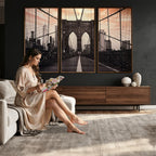 Brooklyn Bridge Canvas Wall Art, New York City Skyline Photography