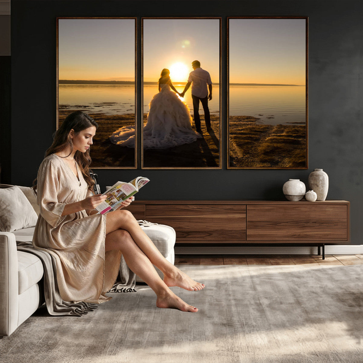 Create Your Own 3 Piece Photo Canvas, Personalized Triptych Wall Art