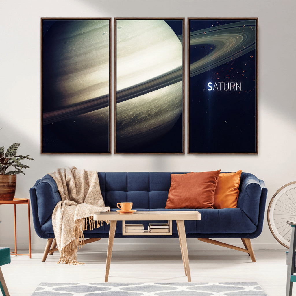 Framed Saturn Wall Art Canvas Print