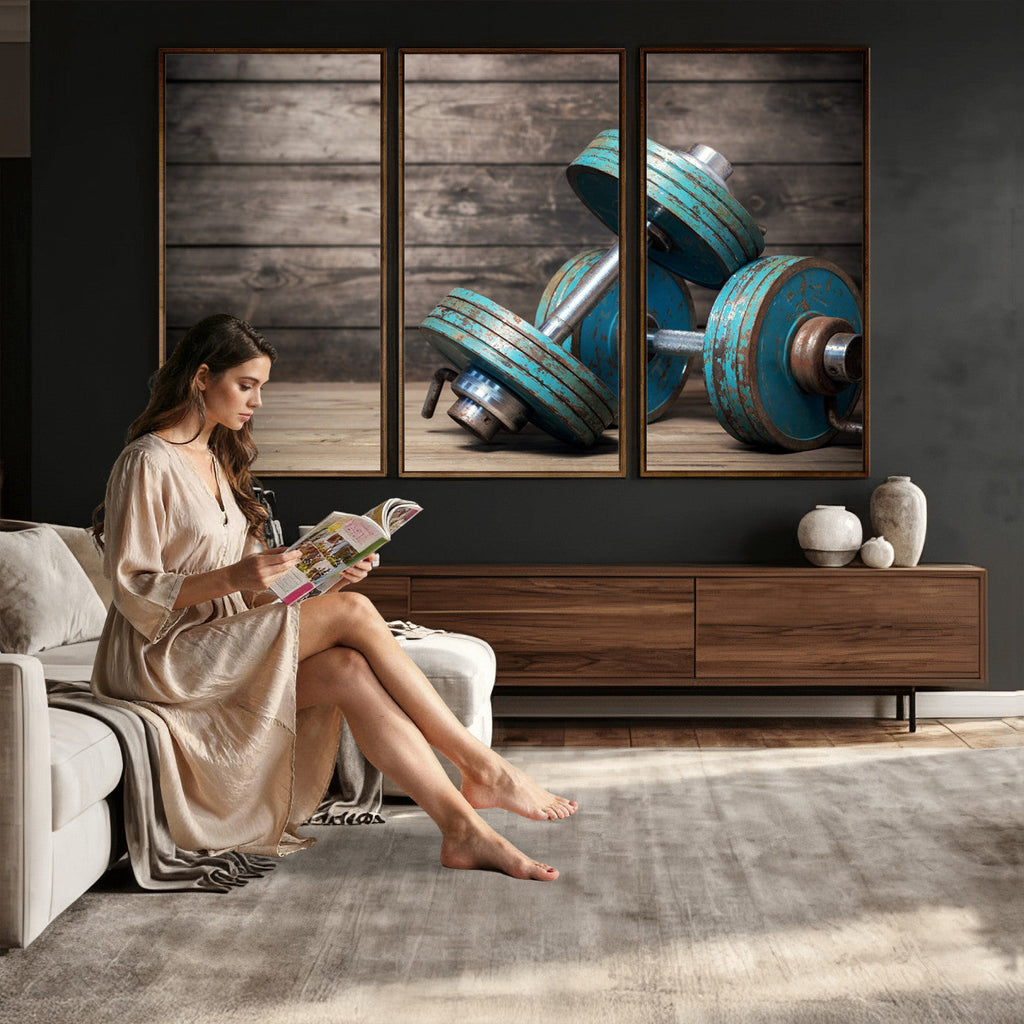 Dumbbell and Sport Wall Art Canvas Print