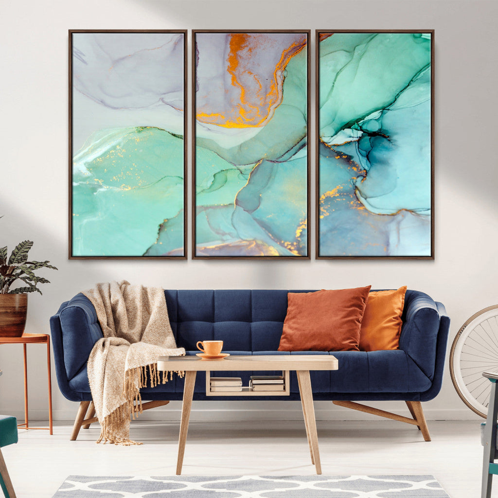 Colorful Marble Fluid Effect Canvas Wall Art Print