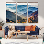 Mountains Forest Autumn Wall Art Canvas Print