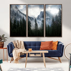 Wall Art Foggy Forest Landscape Canvas Print