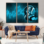 Music and Microphone Wall Art Canvas Print