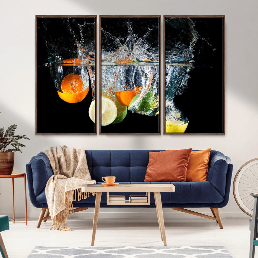 Kitchen Wall Art, Kitchen Fruits Art Canvas Print