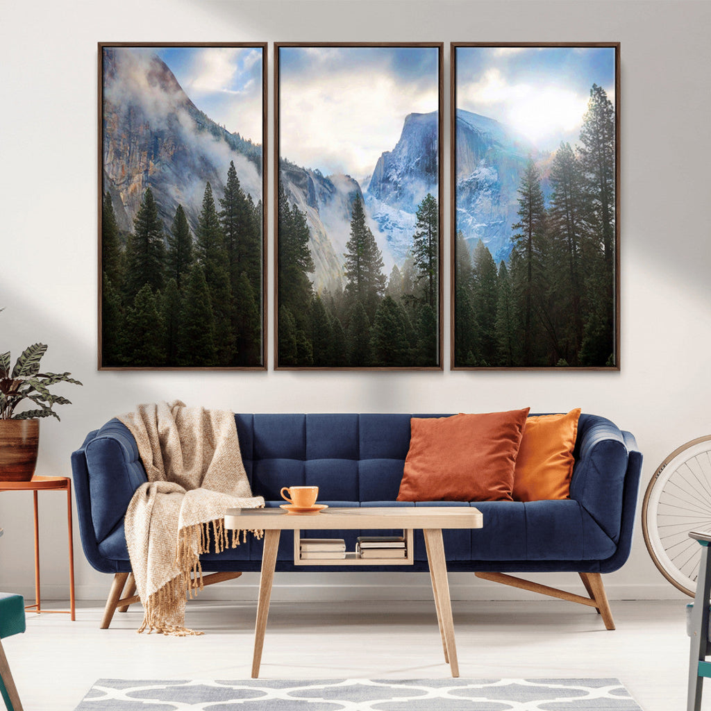 Half Dome Yosemite California Wall Art Canvas Print El Capitan