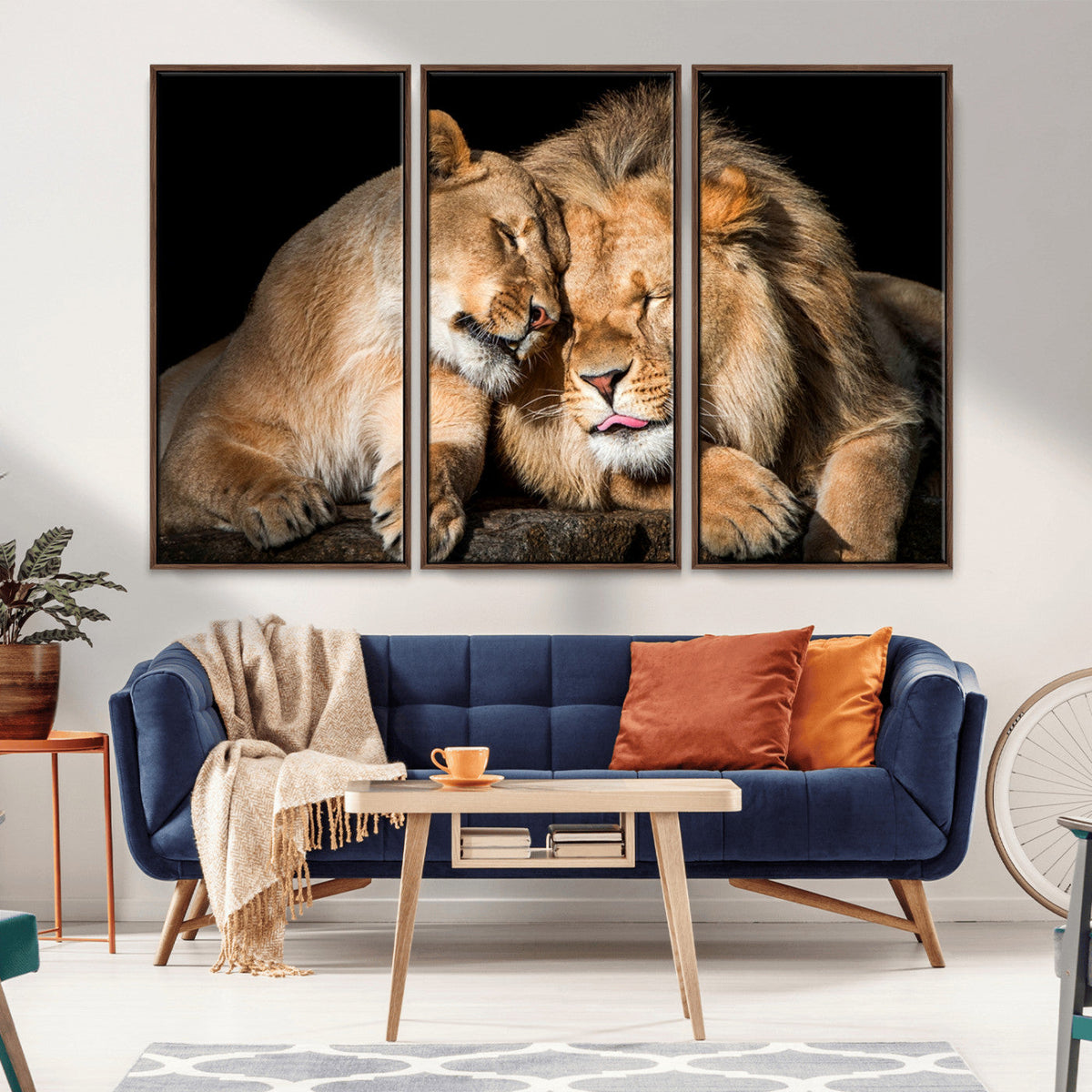Lion and Lioness Wall Art Canvas Print | African Wildlife Animal Art