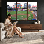 New York Mets Baseball Team Print, Citi Field Baseball Stadium Wall Art
