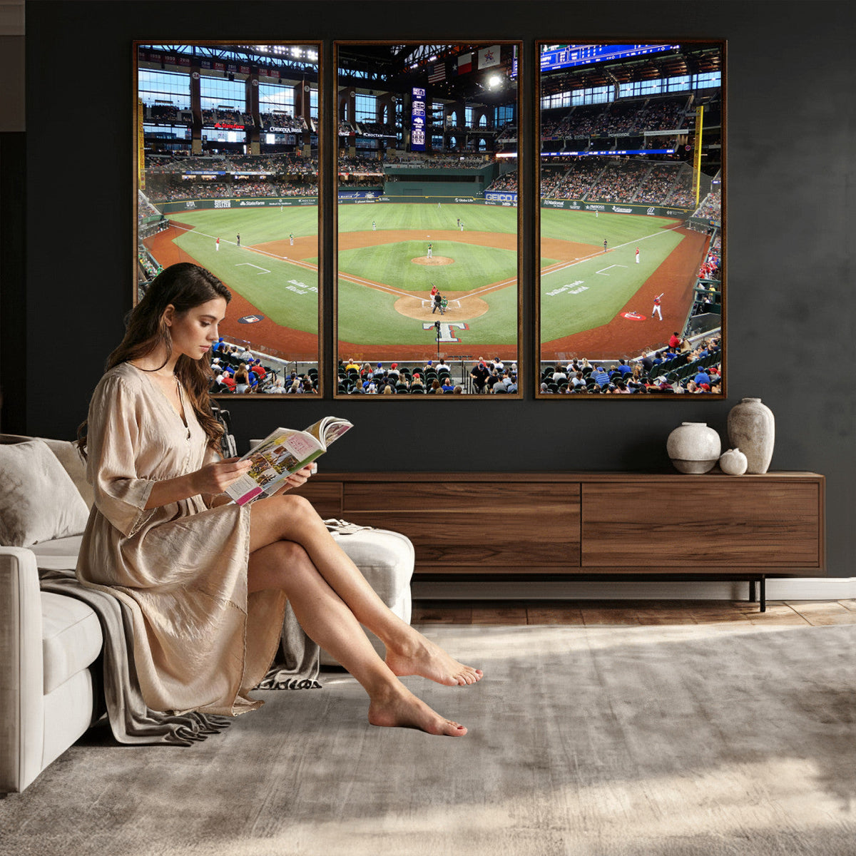 Texas Rangers Baseball Team Print, Arlington Globe Life Field Stadium Wall Art