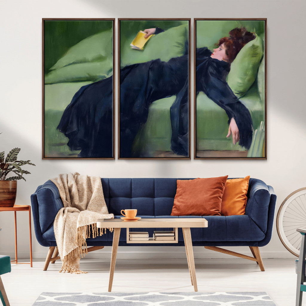 Decadent Girl by Ramon Casas Wall Art Canvas Print, Framed