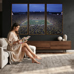 University of Michigan Wolverines Football Team Print, Ann Arbor, Home Bar Wall Decor
