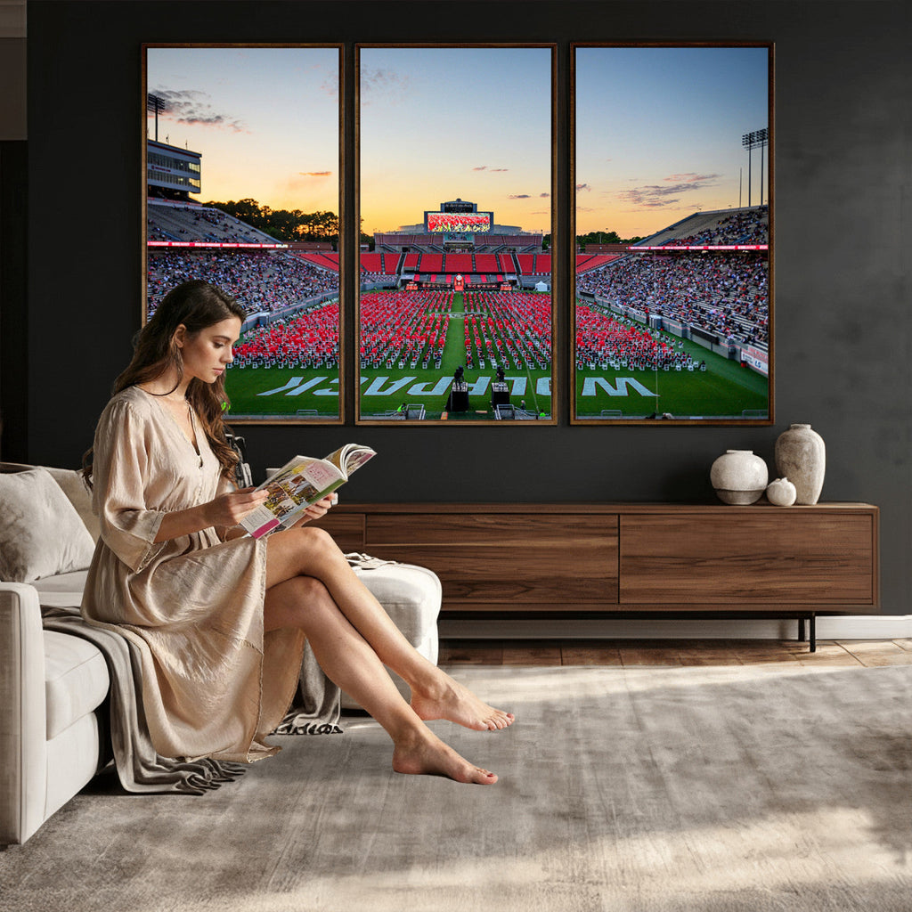 NC State Wolfpack Football Team Print Wall Art, Raleigh