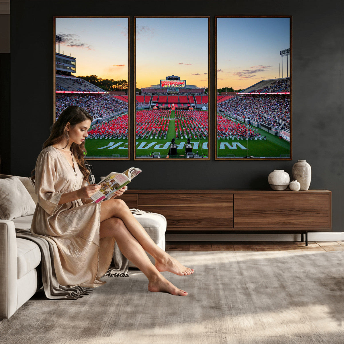 NC State Wolfpack Football Team Print Wall Art, Raleigh