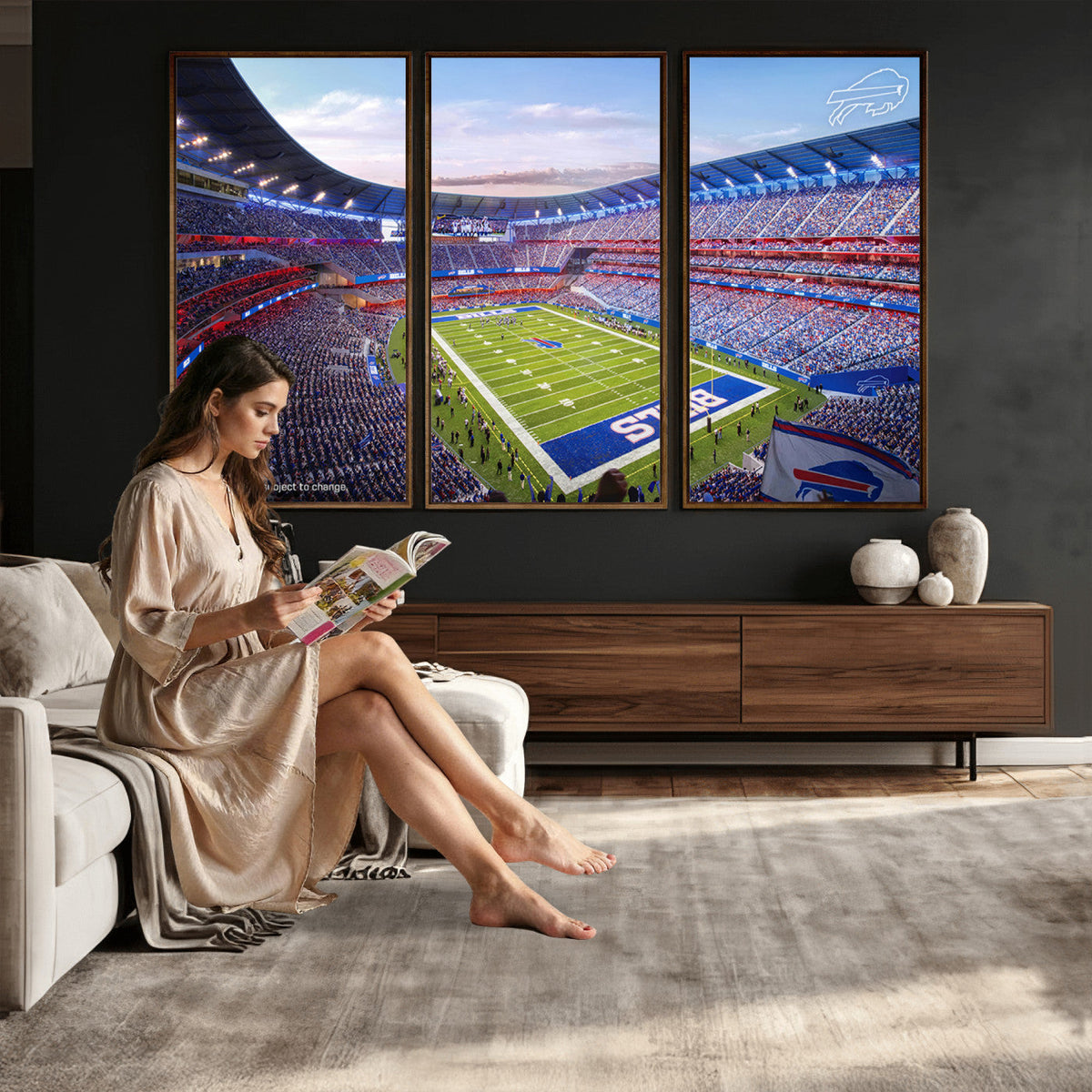 Buffalo Bills Football Team Print Canvas, Buffalo Highmark Stadium
