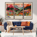 Yayoi 1986 Wall Art Print, Vibrant Wabi Sabi Japanese Abstract Design