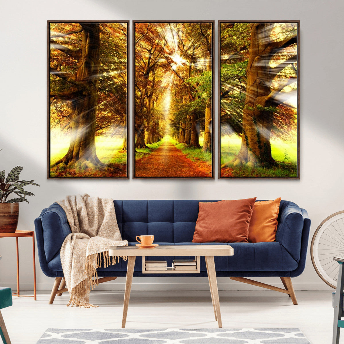 Sunshine in Forest and Trees Wall Art Canvas Print