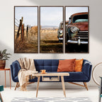 Old Rustic Classic Car Wall Art Canvas Print