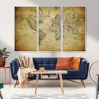 Push Pin World Map Canvas Print | Travel Tracker Wall Art