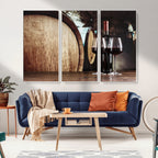 Wine and Barrel Wall Art Canvas Print
