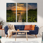 Lake and Flower Wall Art Canvas Print