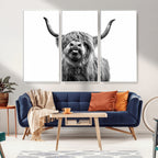 Fanny Scottish Highland Cow Cattle Art Print Farmhouse Wall Art Canvas Print
