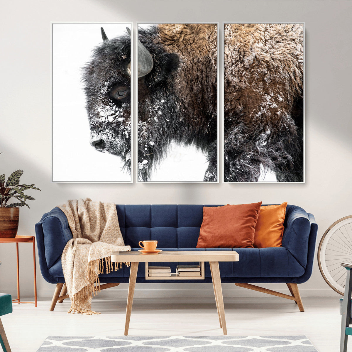 American Bison Wall Art Print, Majestic Buffalo Canvas Print for Living Room or Office