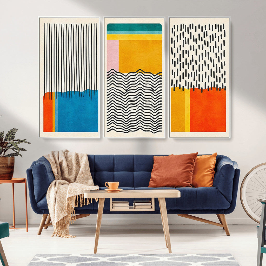Canvas Print Wall Art Abstract Illustration Art Boho, Framed Abstract Boho Art
