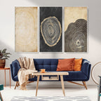 Tree Rings Canvas Wall Art Print, Minimalist Natural History in Modern Decor