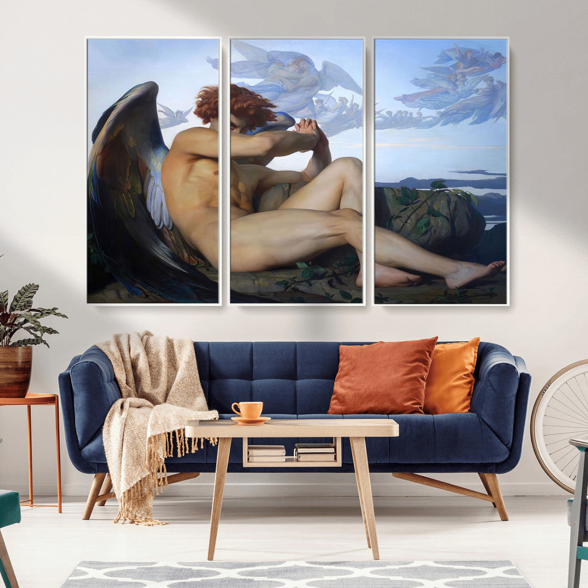 Fallen Angel Wall Art Canvas Print, Alexandre Cabanel Classic Art Reproduction