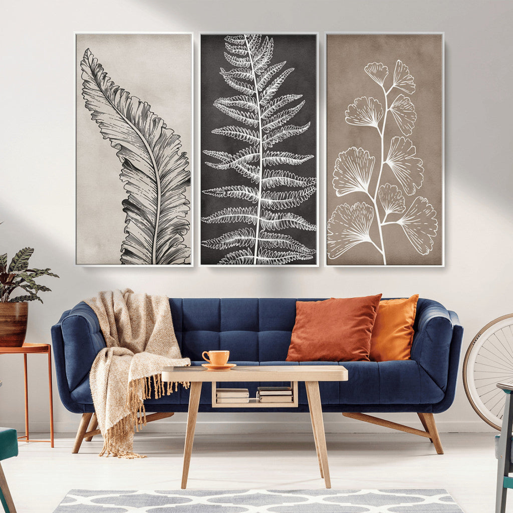 Minimalist Botanical Wall Art Canvas Print, Framed and Ready to Hang