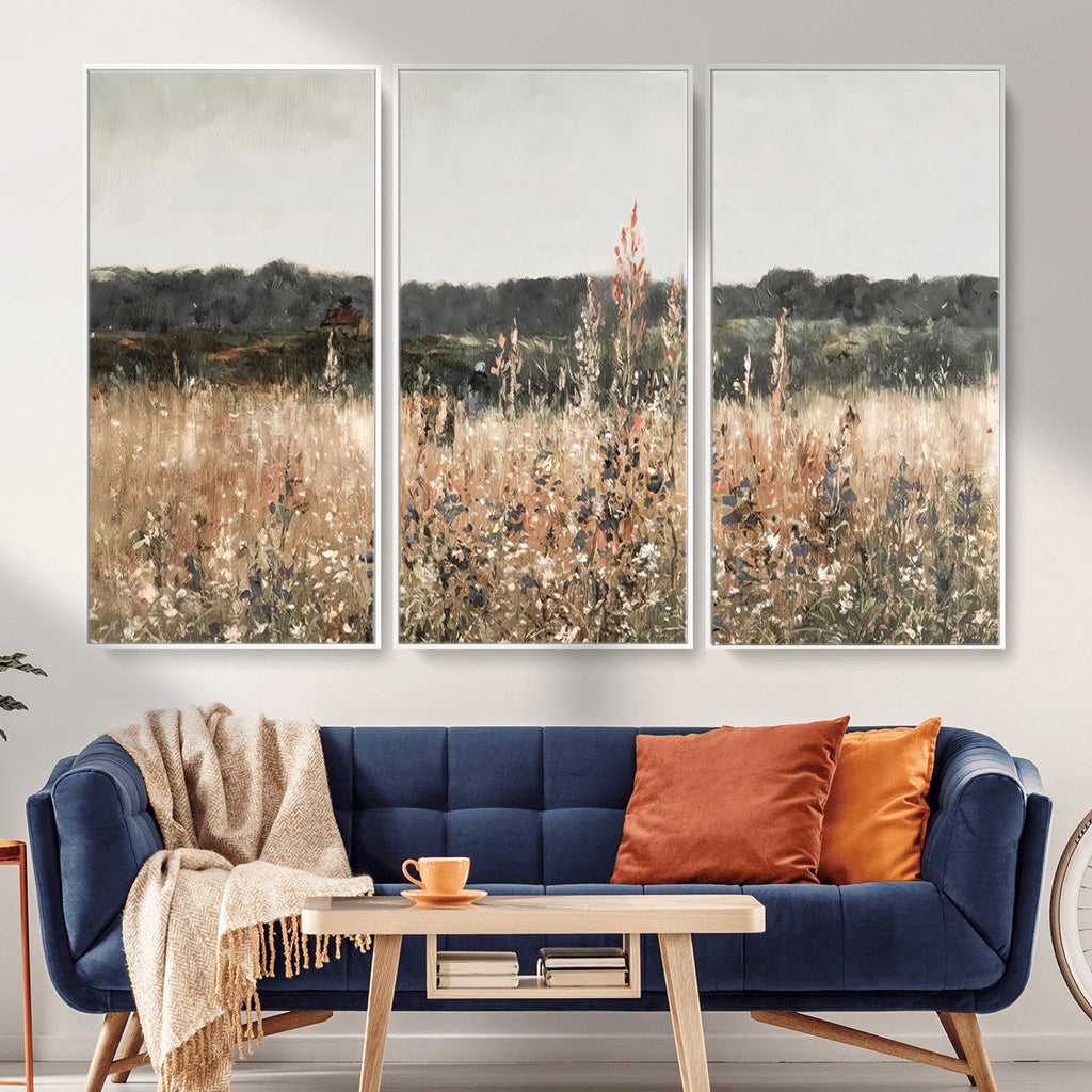 Rustic Field Landscape Wall Art Print, Giclee Canvas Wall Art