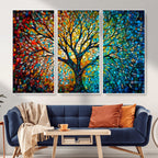 Yggdrasil Tree of Life Wall Art Print | Mosaic Style Canvas Wall Art