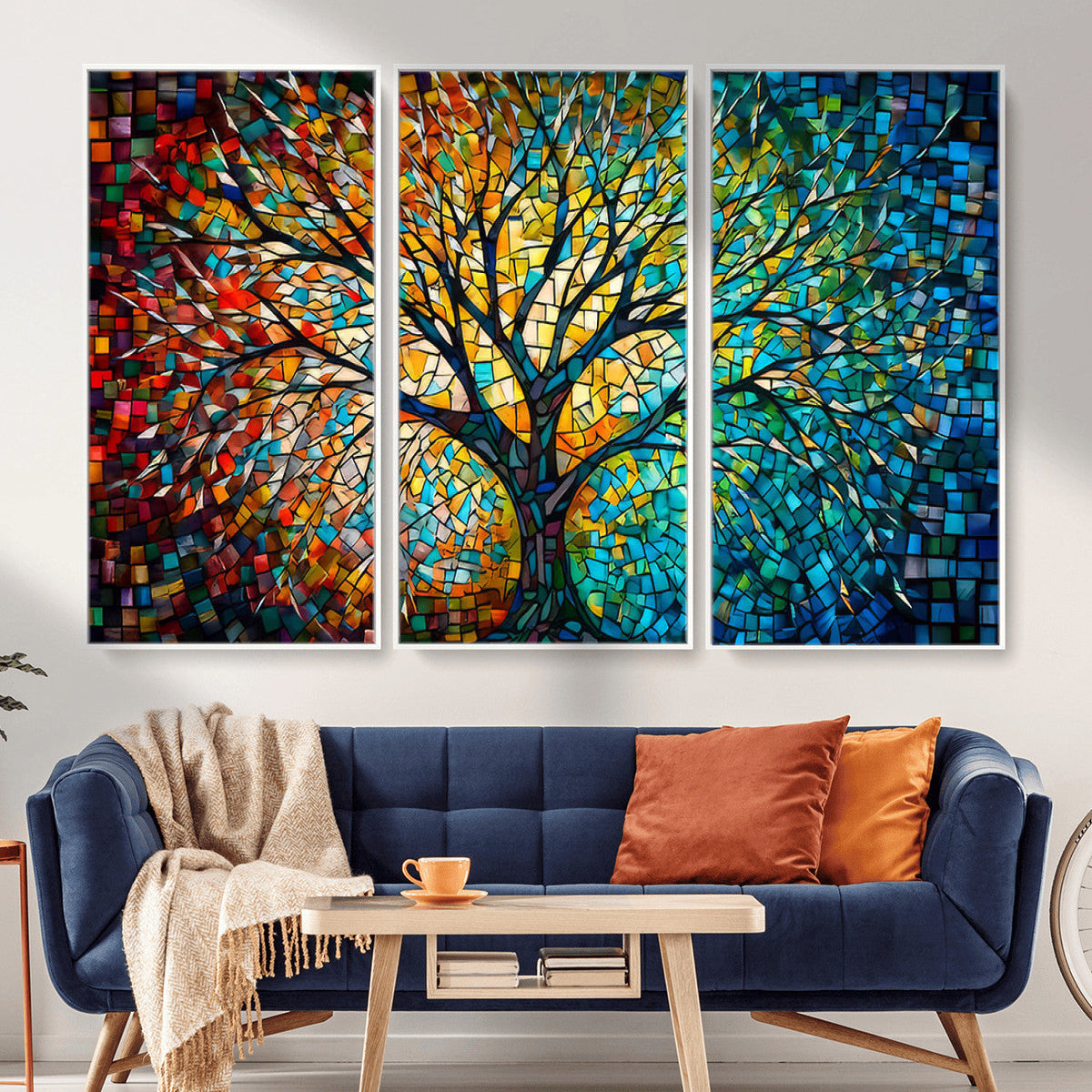 Yggdrasil Tree of Life Wall Art Print | Mosaic Style Canvas Wall Art