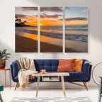 Sunset Wall Art Print - Stunning Beach Sunset Canvas Artwork
