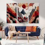 Abstract Mountain Wall Art Canvas Print | Vibrant Stylized Landscape
