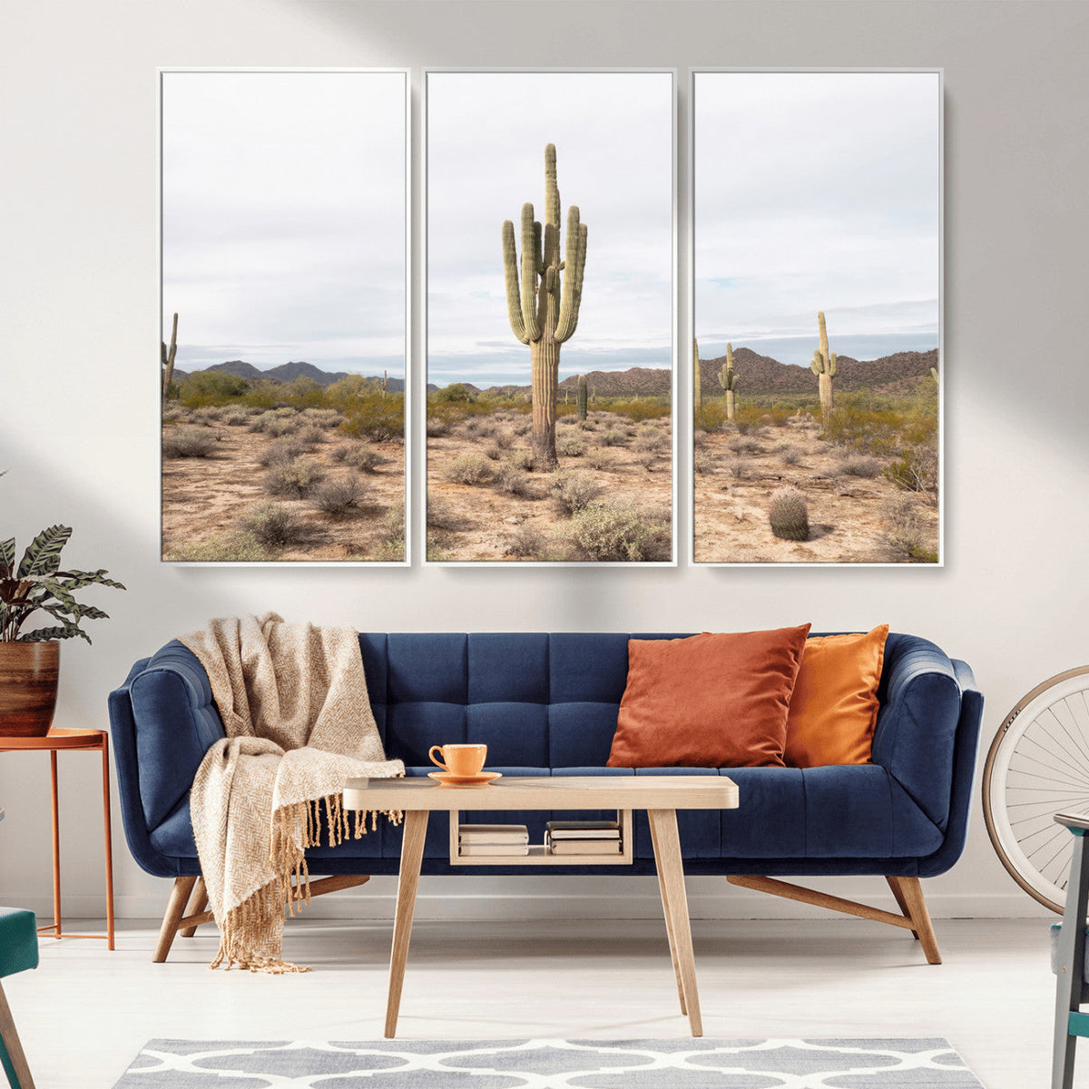 Saguaro Cactus Wall Art | Framed Desert Canvas Artwork
