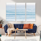 Ocean Wave Surfer Wall Art | Framed Minimal Seascape Canvas