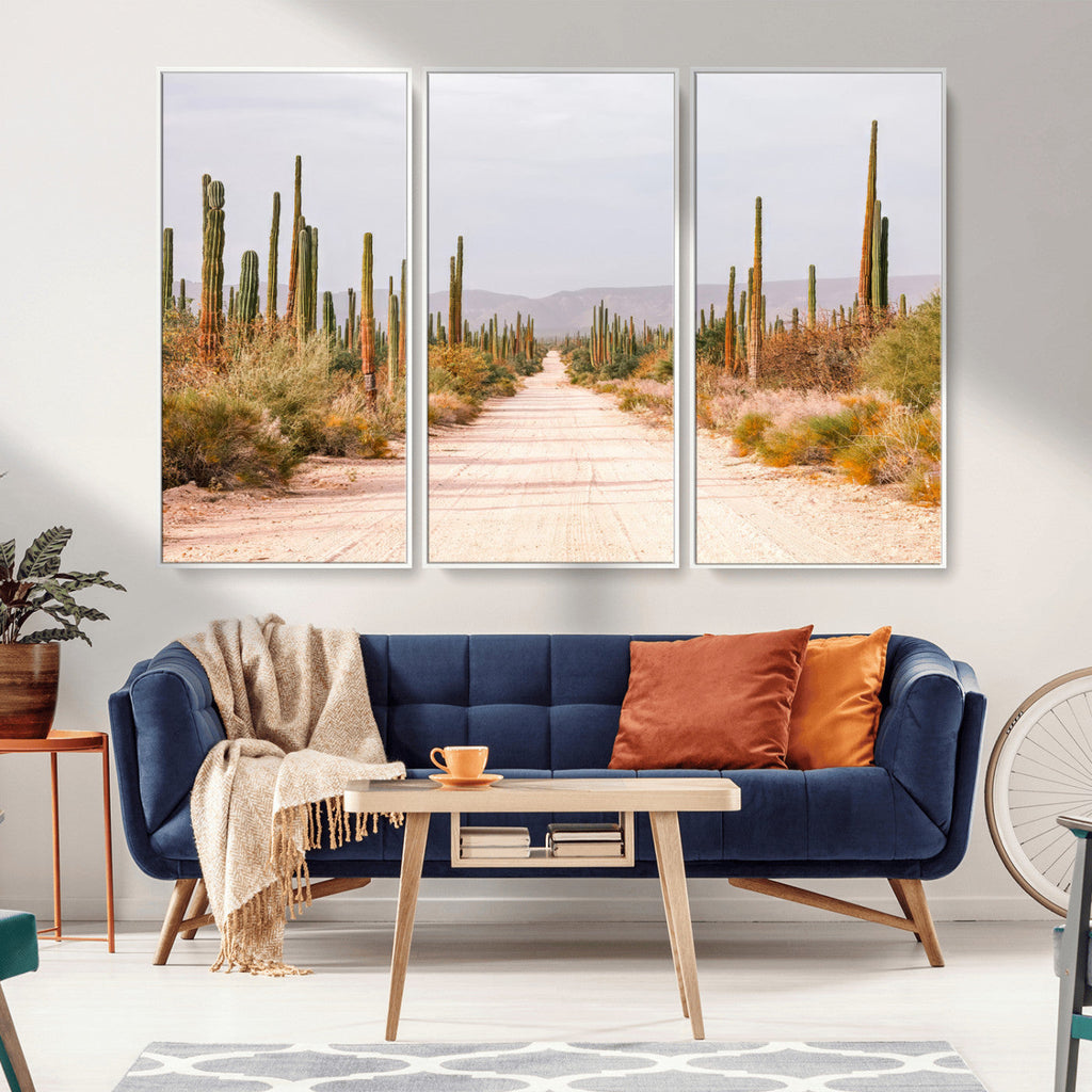 Desert Cactus Wall Art | Framed Southwestern Canvas Artwork