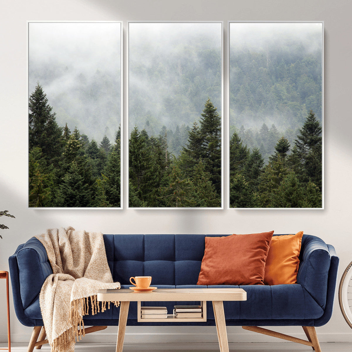 Misty Mountain Forest Wall Art Canvas Print