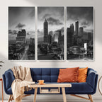 Atlanta Skyline Wall Art Canvas Print, Atlanta Downtown Night Cityscape