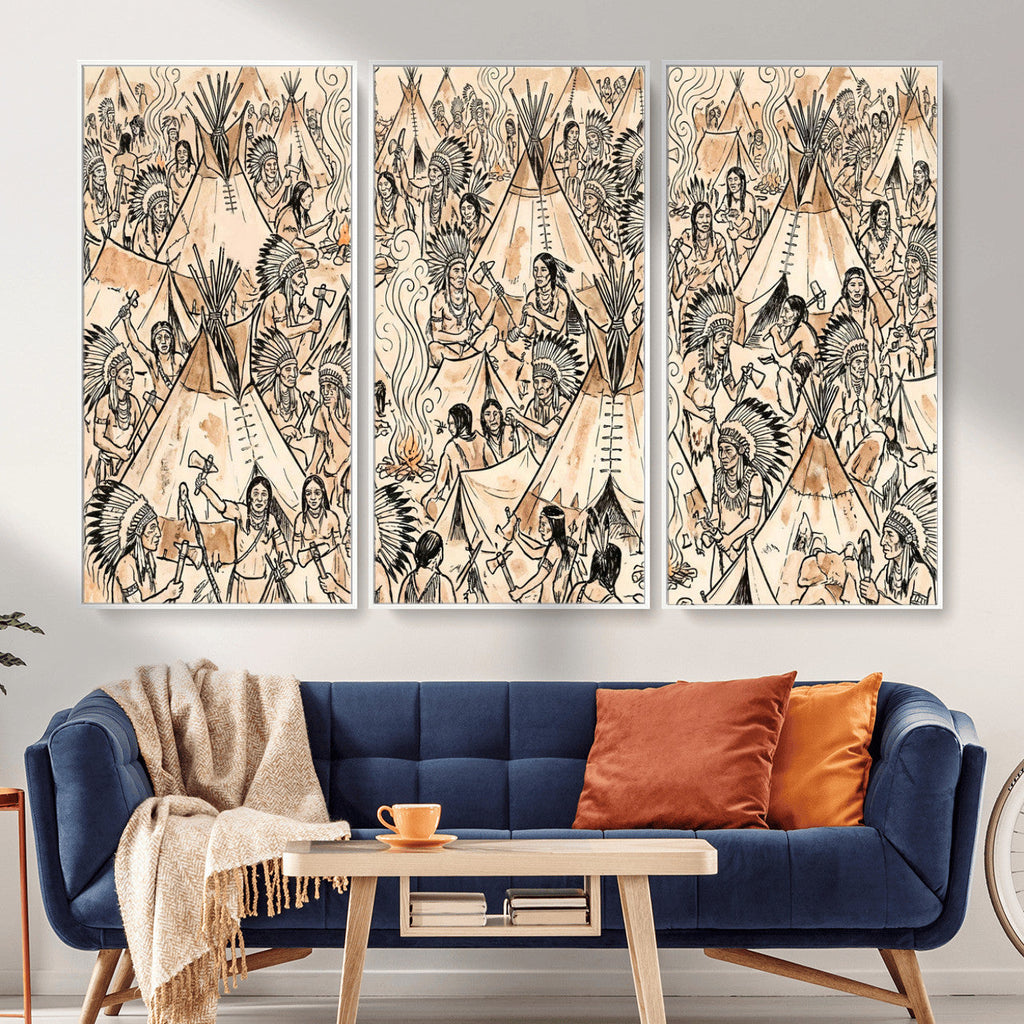 Native American Indian Wall Art Canvas Print