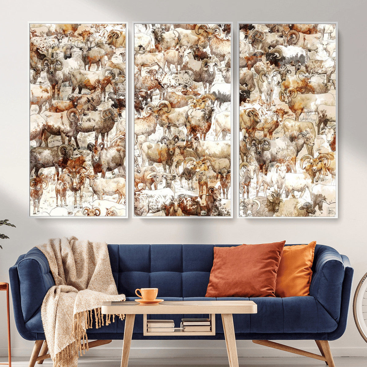 Farmhouse Bighorn Sheep Wall Art Canvas Print