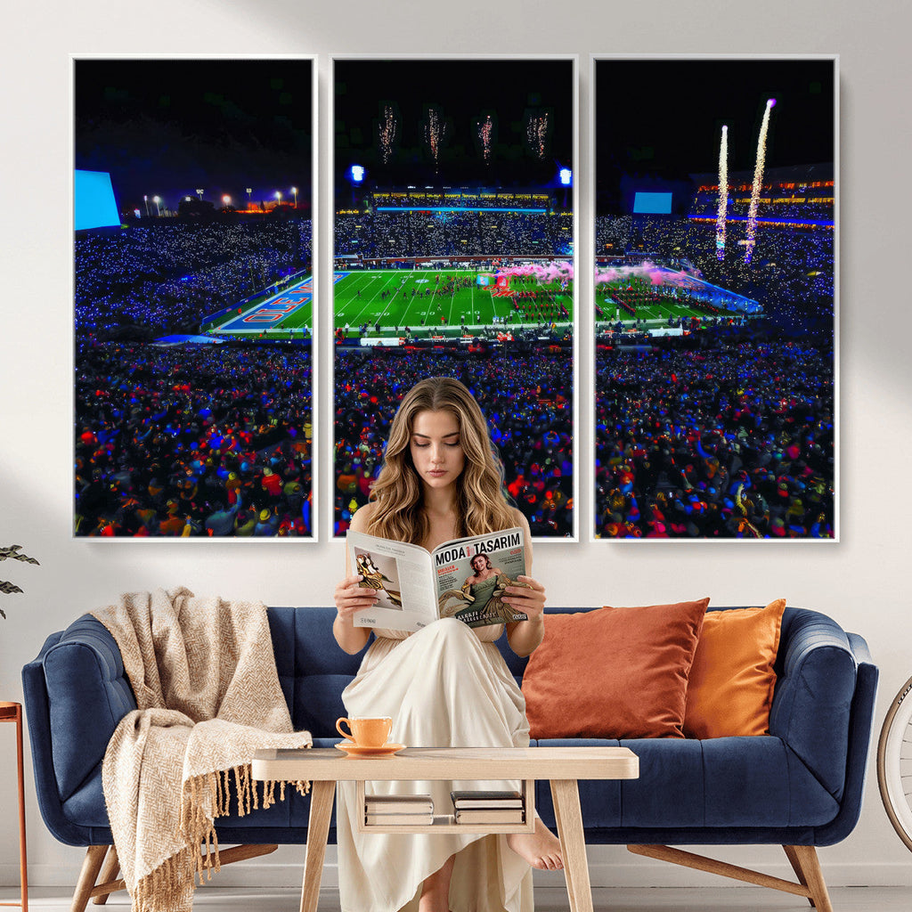 Ole Miss Rebels Vaught Hemingway Stadium Wall Art Canvas Print