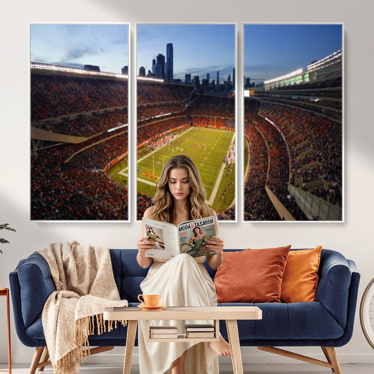 Chicago Bears Soldier Field Canvas Wall Art, NFL Stadium Panorama