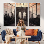Brooklyn Bridge Canvas Wall Art, New York City Skyline Photography