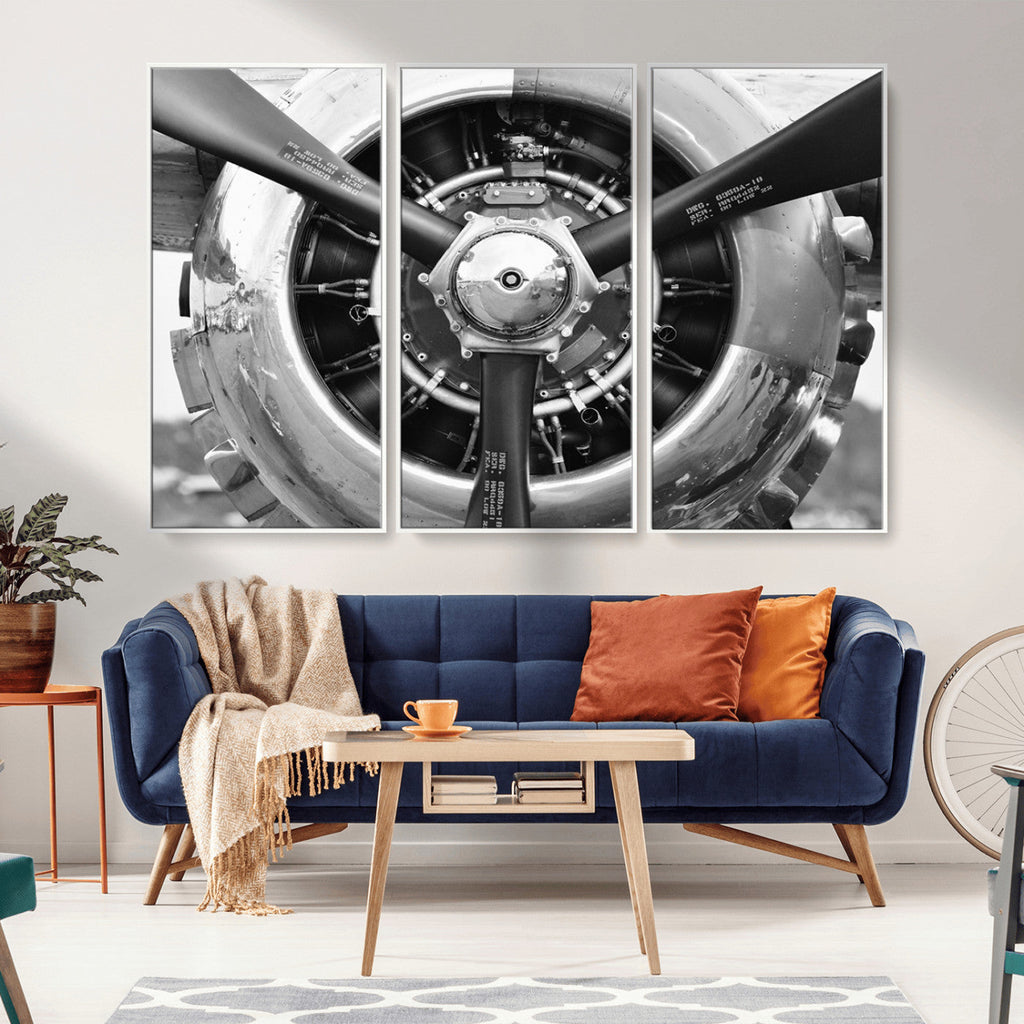 Vintage Airplane Wall Art Canvas Print